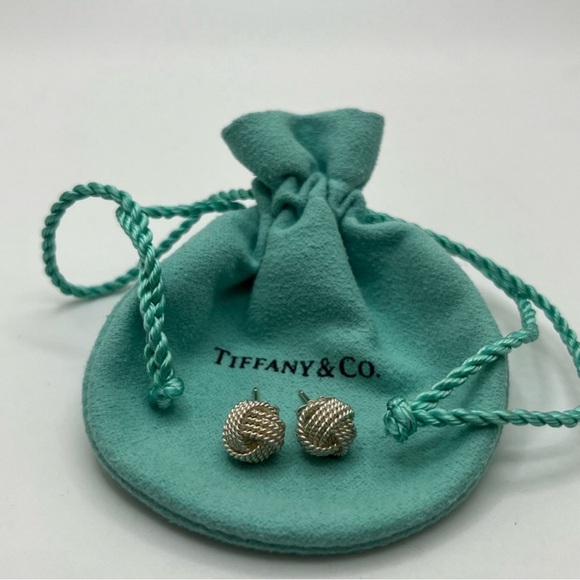 Tiffany & Co. Sterling Silver Knot Twist Stud Earrings - Picture 7 of 7
